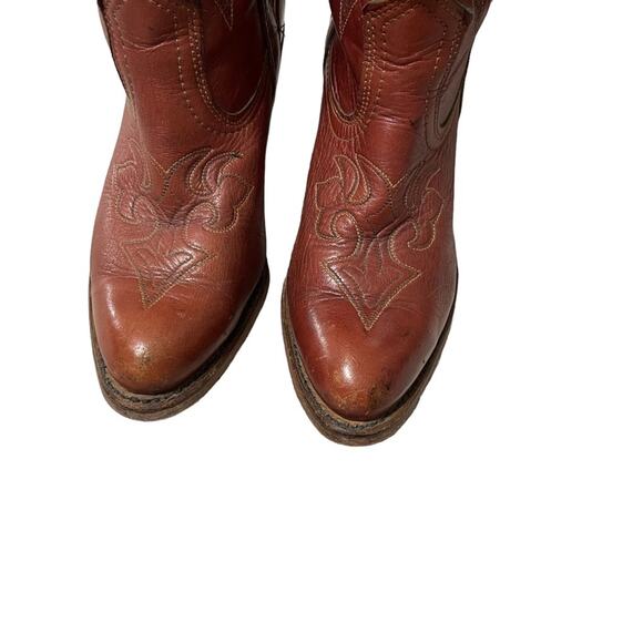 Miss Capezio Stacked Heel Leather Vintage Western Cowboy Boot Brown Size 6.5 - Picture 4 of 13